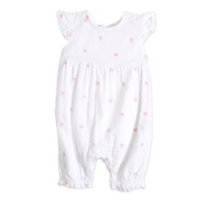 Aden + Anais Flutter Sleeve Romper -Rose Water Dot